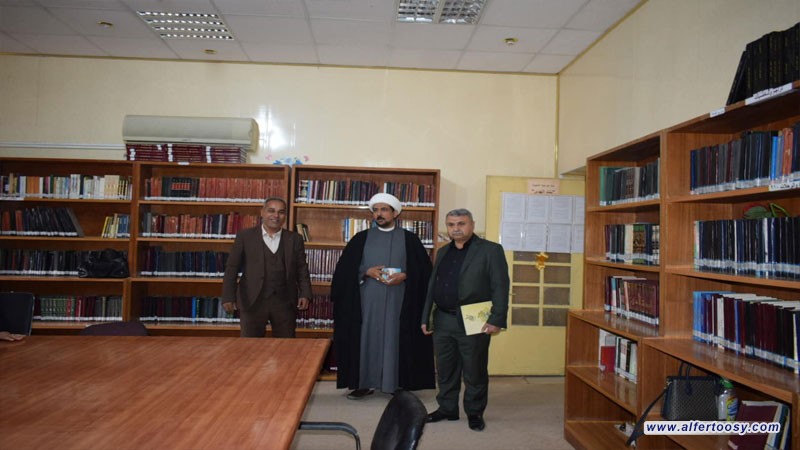 مشاركة سماحة الشيخ جواد الفرطوسي بندوة اقامتها المكتبة المركزية في الكوفة